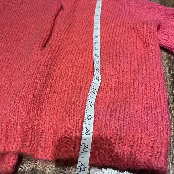 BARBIE open sweater vest pink hand made. Wool blend - Picture 4 of 5